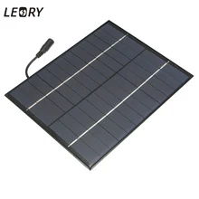 LEORY 12V 5.2W Mini Solar Panel Polycrystalline Solar Cells Silicon Epoxy Solar DIY Module System Battery Charger + DC output