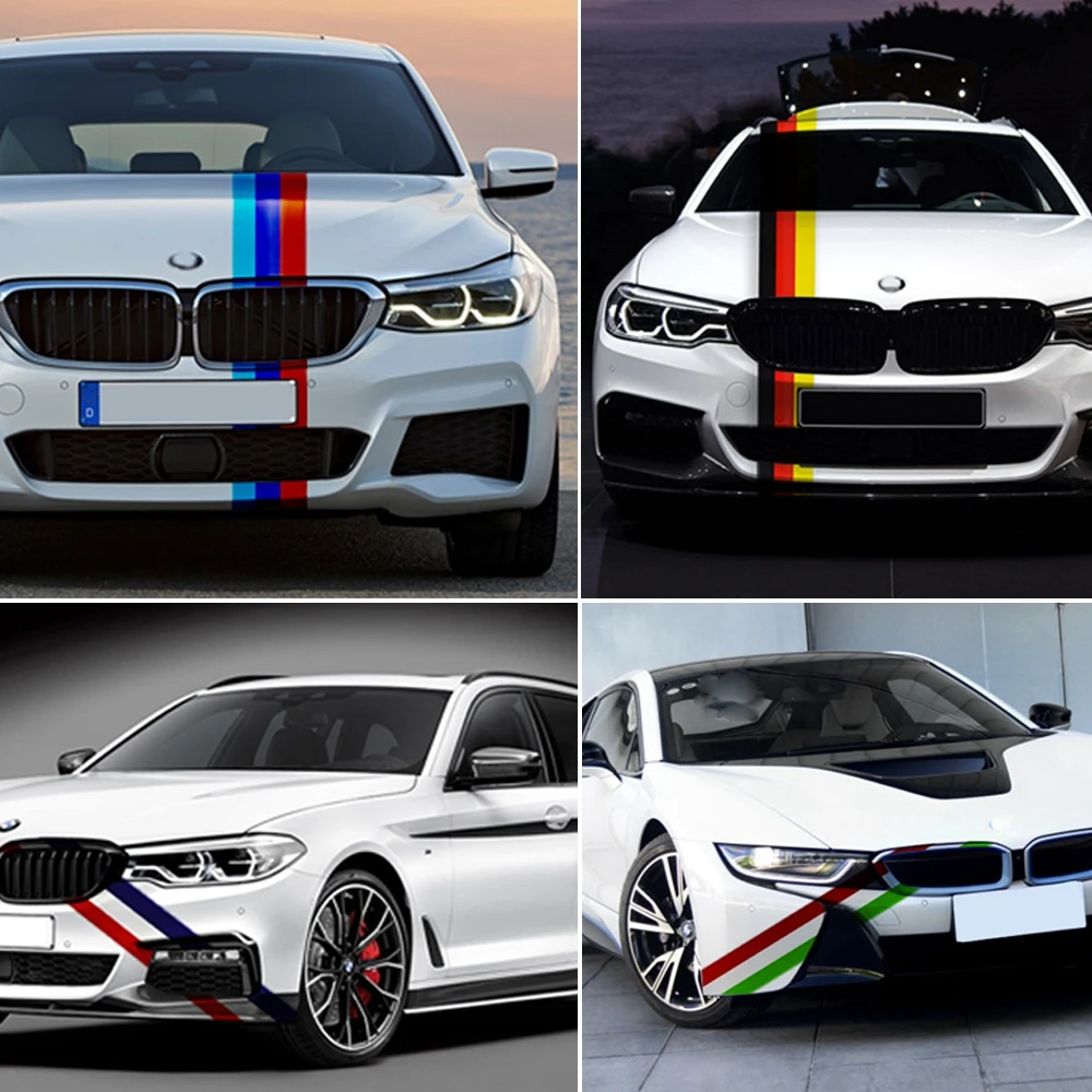 Runmade авто капот крыша крыло M Colored мощность флаг полоса Наклейка для BMW 1 2 3 4 5 7 серии