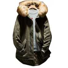 Зимняя новая мужская куртка модная повседневная с капюшоном толстое теплое длинное пальто куртка с меховым воротником