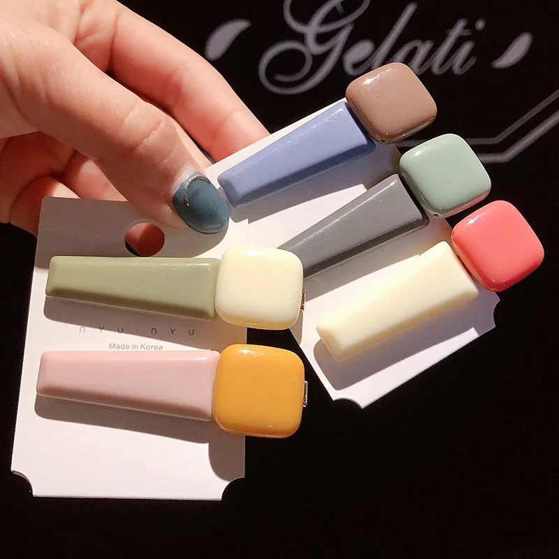 

Summer New Moran Di color hairpin sweet color resin geometric CLIP Korean girl hairpin jewelry