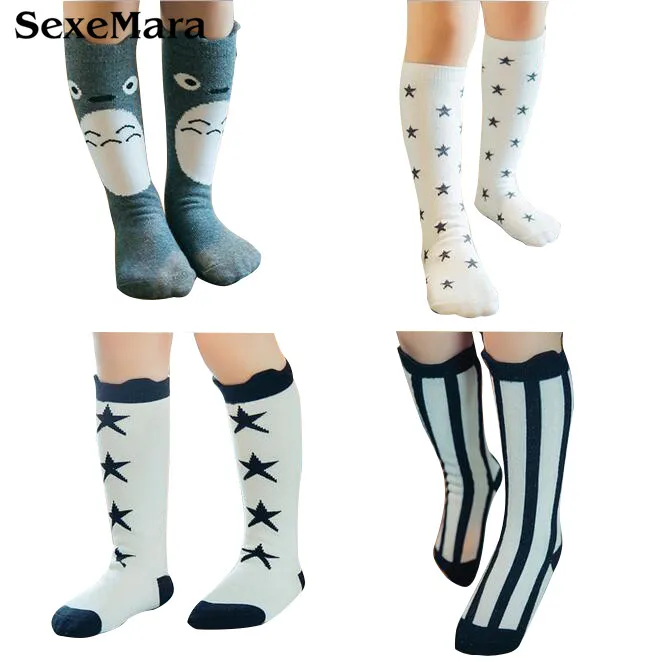 100% Cotton Collant Sock For Girls Kids Knee High Socks Baby Girls Fall Winter Leg Warmers For Children Chaussette