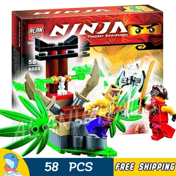 

58pcs Ninja Jungle Trap Kai Krait Fight Battle Skull Helmet 10315 Figure Building Blocks Kids Toys Compatible With LagoING