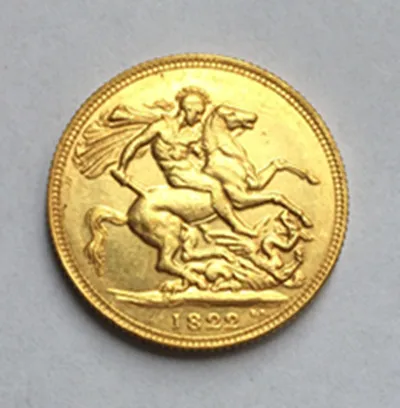 1822 Великобритания 1 Sovereign-George IIII. 9999 монета с покрытием из чистого золота