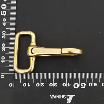 

(SK118) 2pc Solid Brass Spring Snap Hook Swivel Clasp Key Ring Chain Hardware