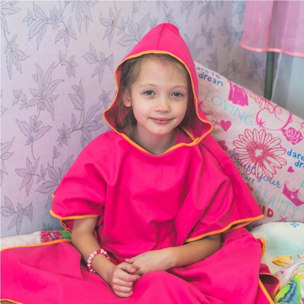 

Zipsoft Microfiber Wetsuit Changing Robe Poncho with hood Surf Poncho Compact Lightweight Quick Dry Hooded Towels for Swim Beach