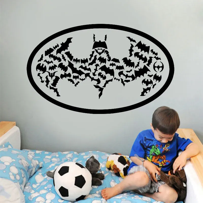 

Superhero Batman Sign Wall Decals Vinyl Home Decor For Kids Room Removable Comics Art Sticker Self Adhesive Wallpaper 3125