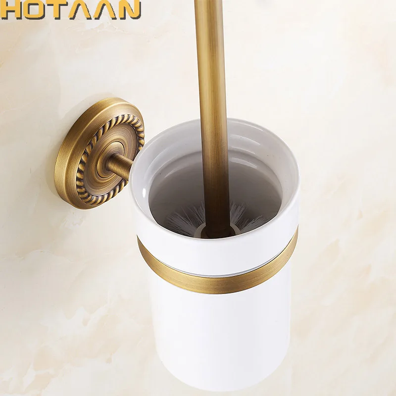 Free Shipping Toilet Brush Holderceramic Solid Brass Construction Base Bathroom accessories YT-12212