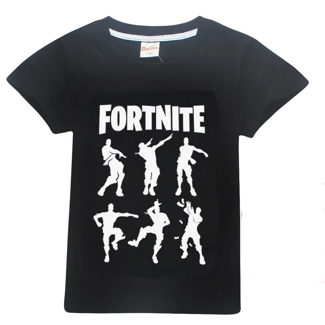 New Hip Hop Skeleton fortinet Kids T-Shirt Punk Black Shirts Children Boys Girls Minecraft Teens T Shirts Toddler Summer Clothes
