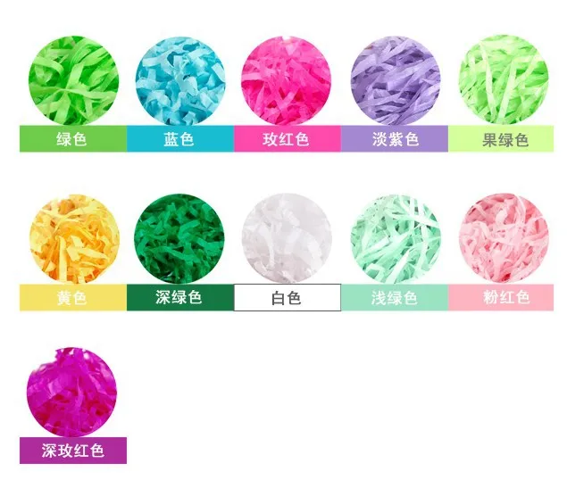 

Big Promotion ! Hot Sale ! Paper Padding ! Candy box crushed silk shredded paper wire shredded paper gift box filler 20g/Pack