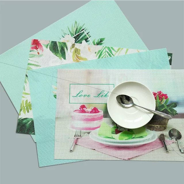 Pinele Placemats Cake Printed Pvc Dining Table Mat Disc Pads Bowl Pinele Placemats Cake Printed Pvc Dining Table Mat Disc Pads Bowl Pad Coasters Waterproof Cloth Slip Resistant