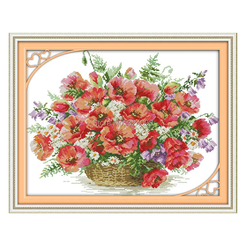 

Wholesale Needlework,Stitch,11CT 14CT Cross Stitch,Sets For Embroidery Kits,Poppy basket Counted Cross-Stitching