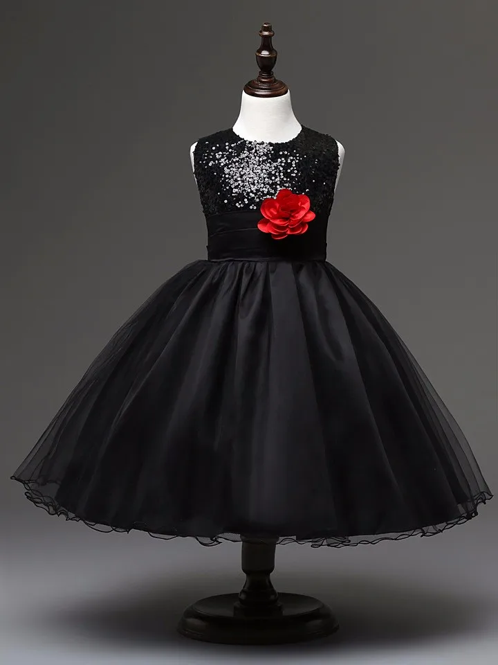 black flower girl dresses