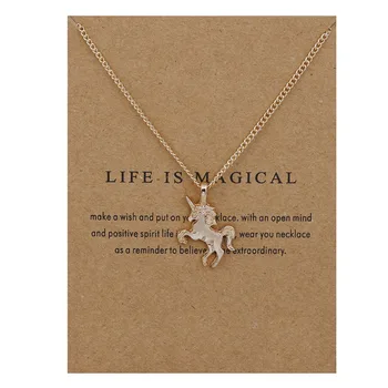 

Fashion Gold Unicorn Horse Alloy Clavicle Chain Ladies Jewelry Pendant Necklace Style