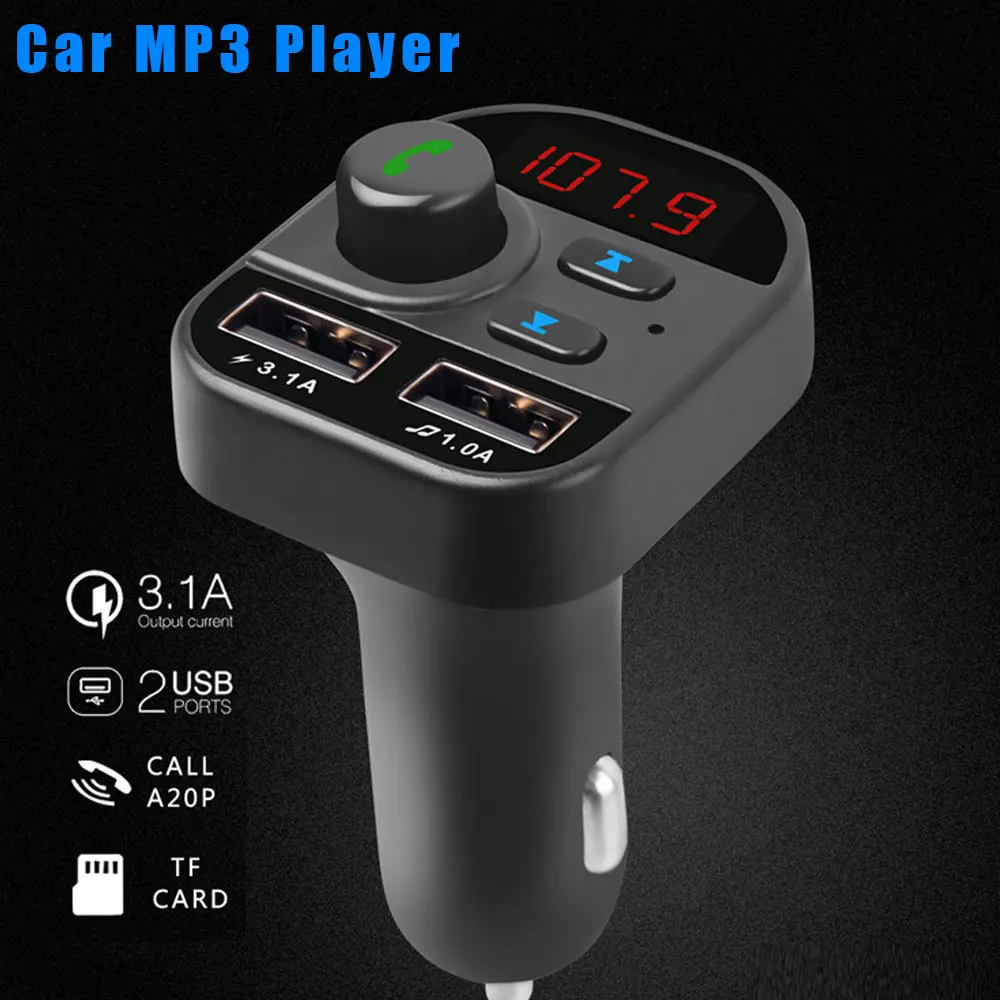 VR robot Bluetooth Car MP3 Player Wireless FM Transmitter TF/U Disk Car Audio Receiver Adapter with 5V 3.1A Fast USB Charger