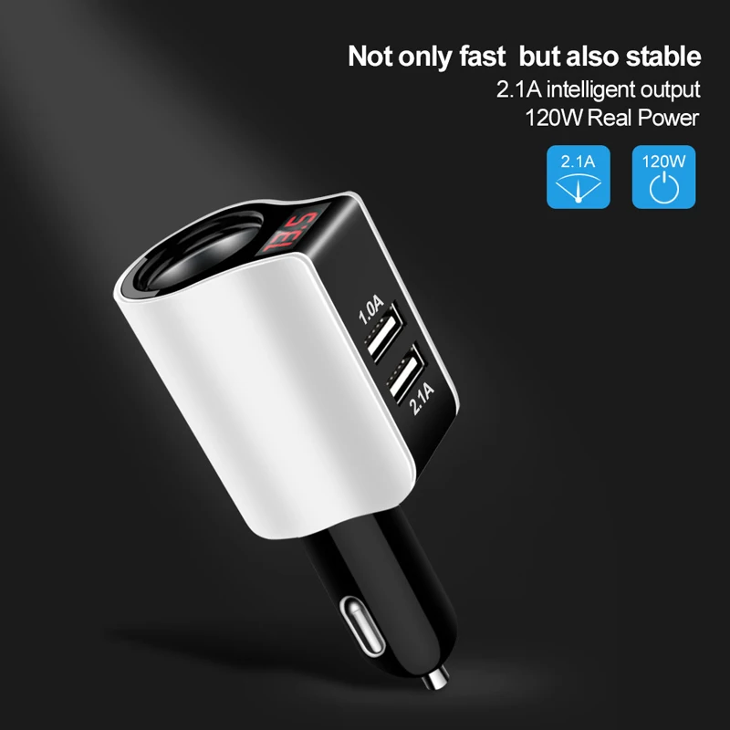 Автомобильное зарядное устройство с двумя usb портами для путешествий телефона