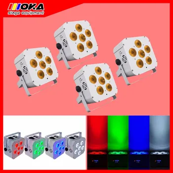 

professional stage light 6*18w LED color change wifi coodinating flat rechargeable par light disco meeting room silent light
