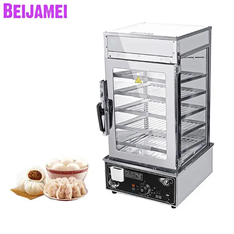 Beijamei Commercial Bun Bread Food Steam Glass Showcase Stainless Steel