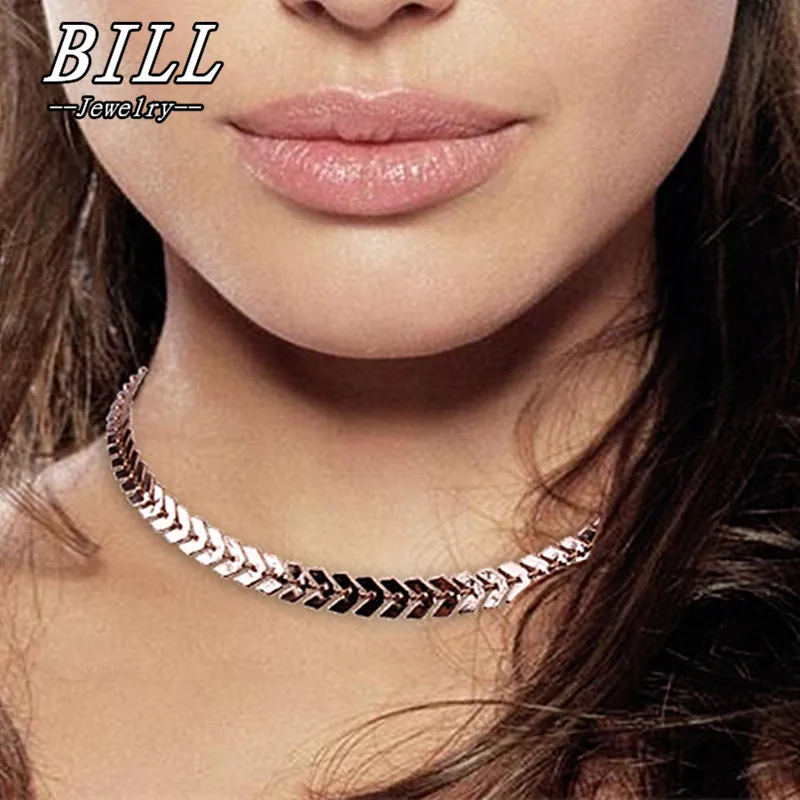 

N1082 Choker Necklaces Women Tattoo Clavicle Collares Fashion Jewelry Leaf Fish Bone Minimalist Bijoux Colier Necklace European