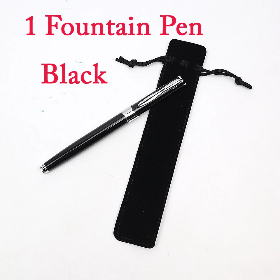 Высококачественная металлическая перьевая ручка Iraurita, обтекаемая Серебряная ручка с зажимом, роскошная чернильная ручка 0,5 мм, деловая ручка, офисные школьные принадлежности - Цвет: 1Fountain Pen-black