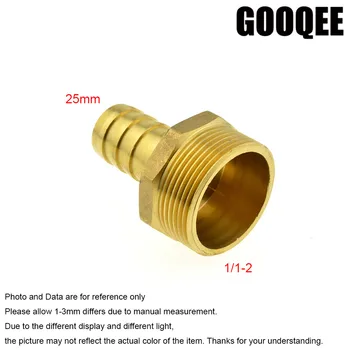 

2PCS 25mm Hose Barb Tail To 1-1/2"BSP 47mm OD Male Thread Straight Brass Connector Joint Copper Pipe Fitting Coupler DN40