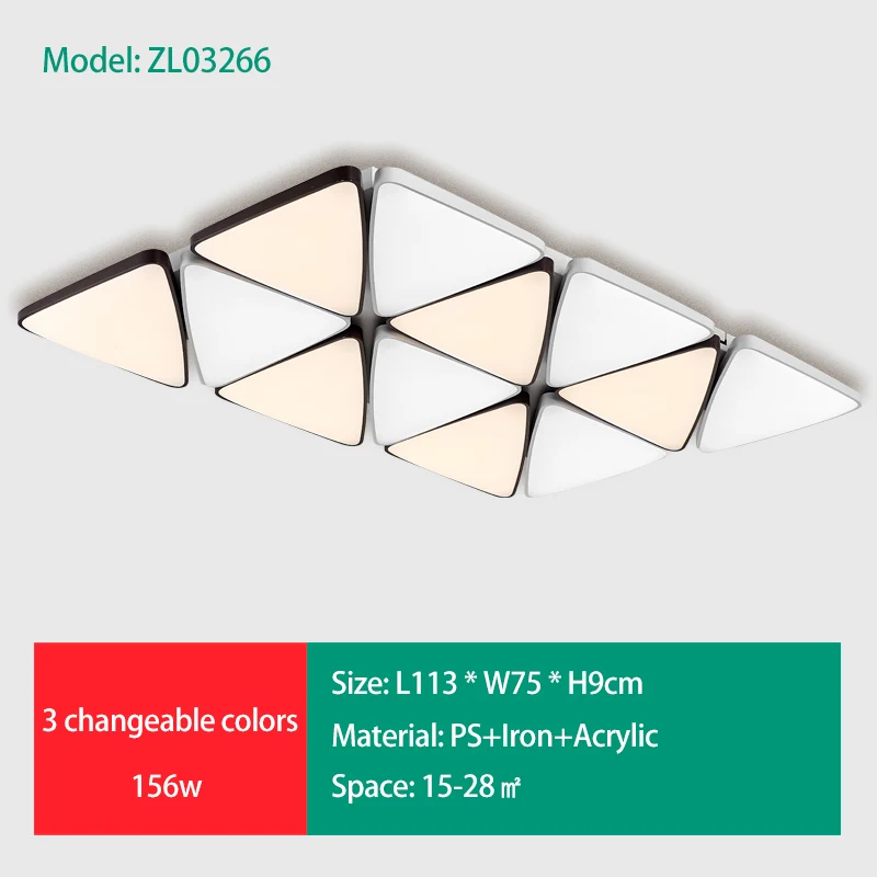 Светодиодный потолочный светильник, современные лампы, светильник для гостиной, светильник для спальни, столовой, кабинета, Домашний Светильник s - Body Color: ZL03266-156w L113W75