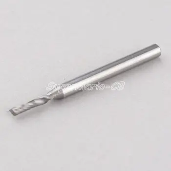 

10x 1/8'' Carbide One Flute Spiral Bit CED 2mm CEL 8mm