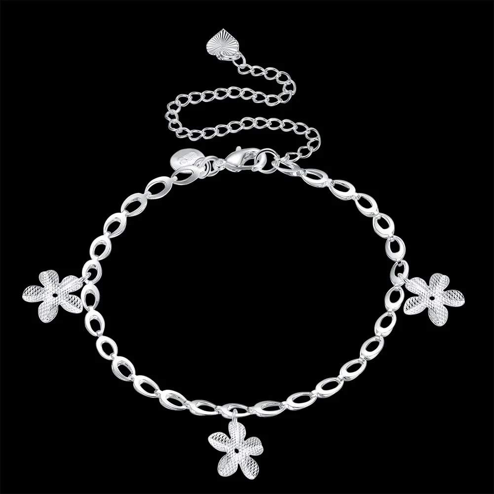 Flower flor plant moda praia enkelbandjes sieraden el pie серебряный цвет ataturk taki sevgiliye простой духовный Dahu Rico ножные браслеты