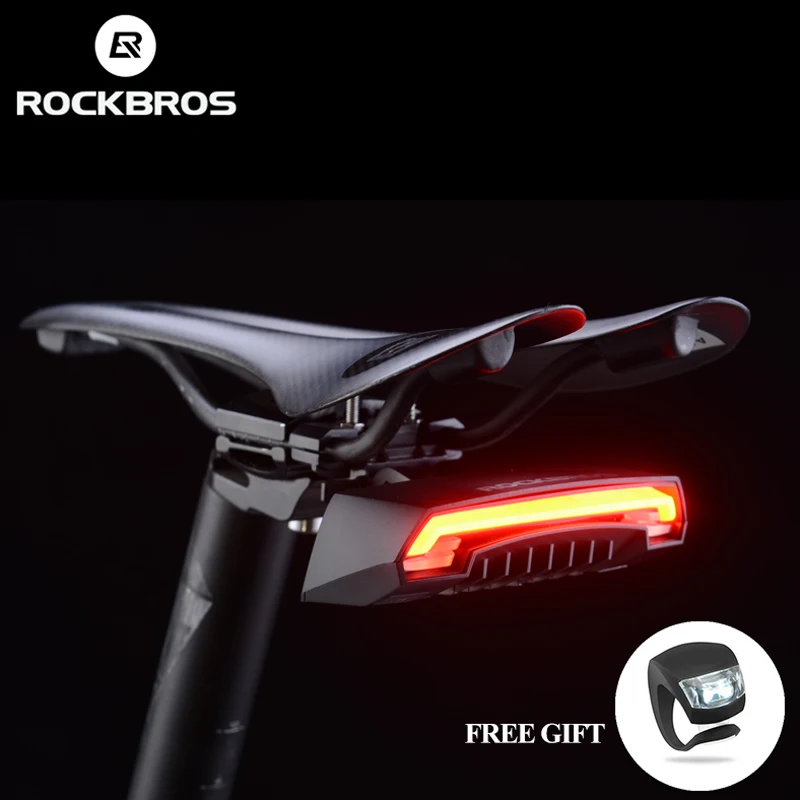 Best ROCKBROS Bike Tail Light USB Rechargeable Wireless Waterproof MTB Safety Intelligent Remote Control Turn Sign Bicycle Light Lamp 0