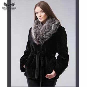 

Tatyana Furclub Real Rabbit Fur Coats For Women Winter Jacket With Natural Silver Fox Fur Collar Thick Warm Outwear Fur Parkas