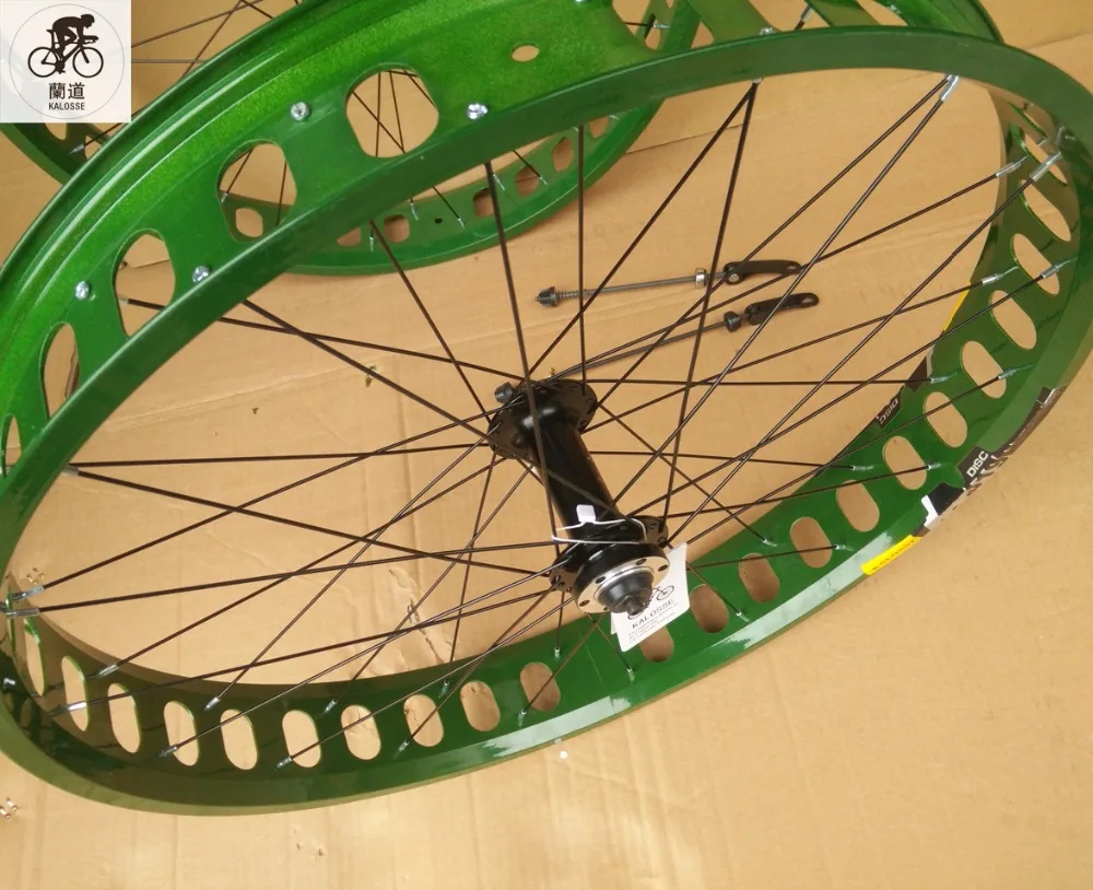 Kalosse широкое Велосипедное колесо сплав колеса F150/R190mm концентраторы 36 отверстиями 26*4,0 дюйм; Шины пляжный велосипед колеса