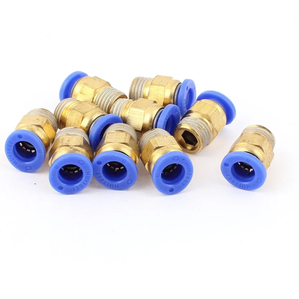 10pcs 1/4BSP Male Thread 8mm Inner Diameter Tube Quick Release Coupler