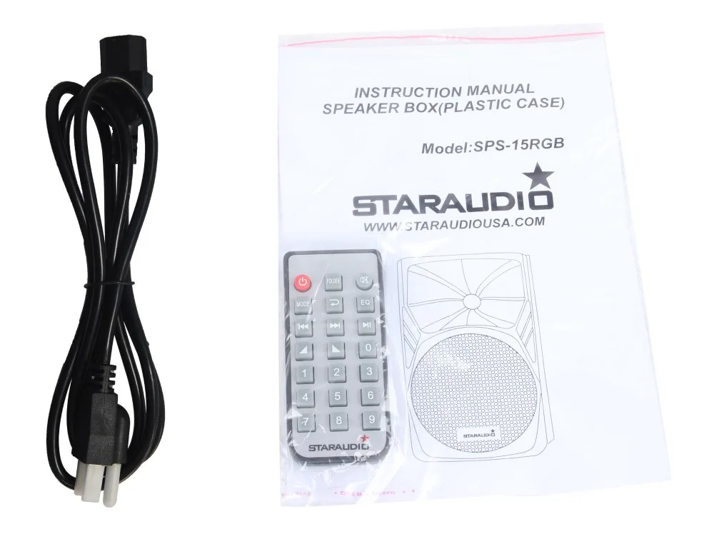 3500w  15inch powered pa party show speaker usb sd bluetooth rgb led lighting 