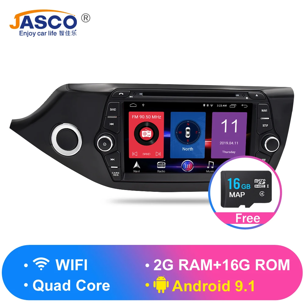 Excellent Android 9.0 9.1 Car DVD Player GPS Glonass Navigation Multimedia for Kia Ceed 2013 2014 2015 Auto RDS Radio Audio Video Stereo 9