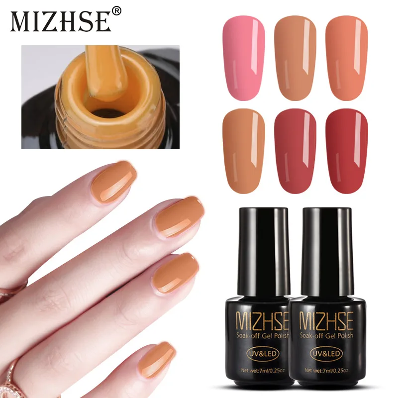 

MIZHSE Gel Nail Polish Base And Top Coat Gellak Color Paint Vernis Semi Permanant UV Primer Nail Gelpolish 7ml Gel Varnishes
