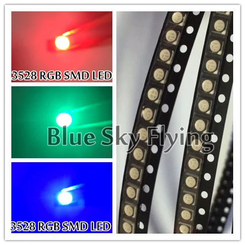 100 Pc Blue SMD LEDs 3528 – PLCC-2 Package For DIY Lighting, Strips, And Repairs