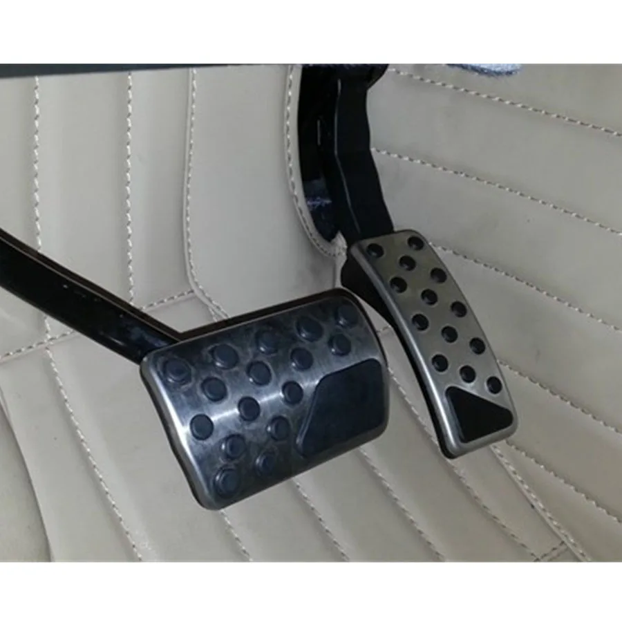 YAQUICKA 2Pcs Stainless Steel Interior Car Gas Brake Pedal Footboard