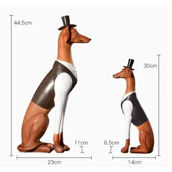 

Labrador Statue Simulation Gentleman Dogs Animal Resin Craftwork Show Window Office Hotel Living Room Decoration L1831