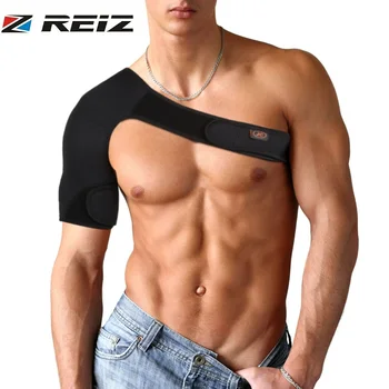 

Single Adjustable Shoulder Support Breathable Gym Sports Care Back Brace Guard Strap Wrap Belt Band Pads Black Bandage For Adult