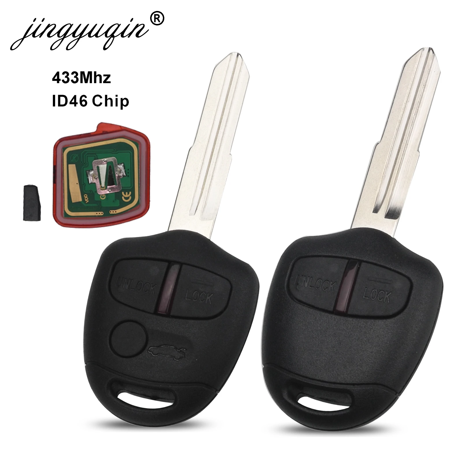 5 шт. 2/3 кнопки дистанционный ключ jingyuqin для Mitsubishi 433 МГц чип ID46 L200 Shogun Pajero Triton