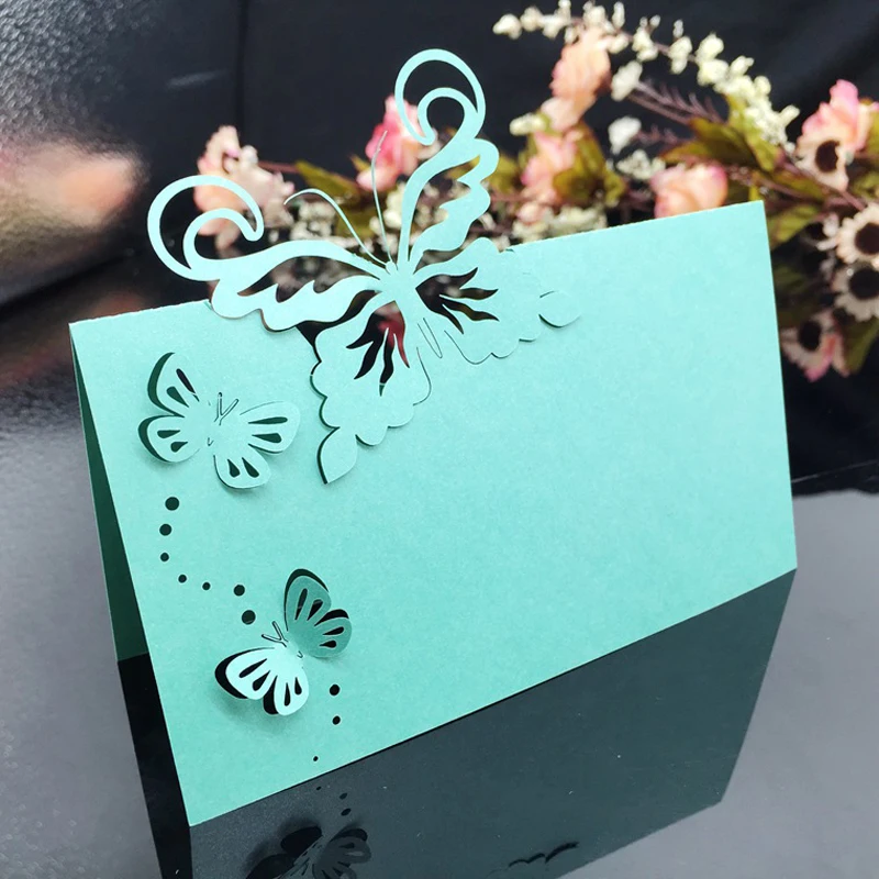 50pcs Butterfly Laser Cut Table Name Place Cards Favor Gifts Table Name Message Setting Card Wedding Birthday Party Supplies (6)