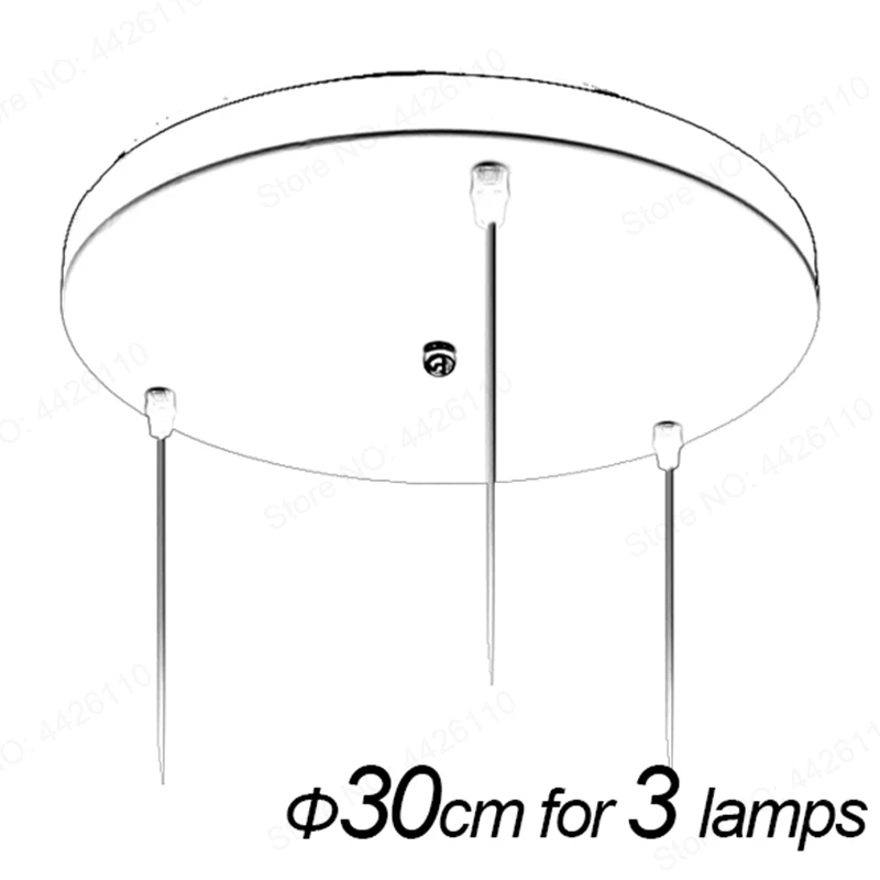 Подвесной светильник аксессуар 3 лампы Длинные круглые потолочные навесы для подвесных светильников Подвесная лампа DIY - Цвет корпуса: Round 30cm 3 lamps