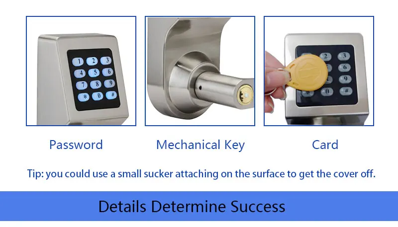Электронный дверной замок код, 2 ID карты, 2 механические ключи цифровой пароль замок без ключа lk801BS