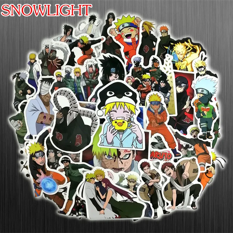 New 49Pcs/Set Japan Anime Cartoon Naruto Doodling Sticker For Laptop Luggage Car Skateboard Guitar Fridge Decal Toy