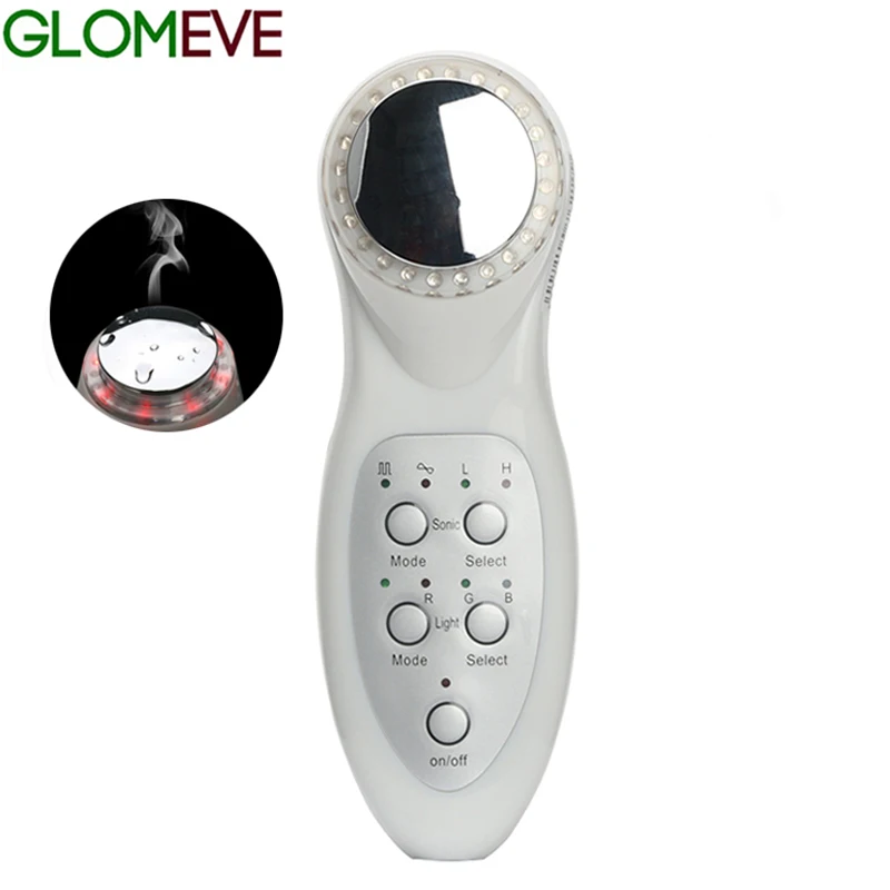 

Ultrasonic LED 7 Color Light Rejuvenation Skin Care Massage Remover Spots Acne Wrinkle Tightening Anti Aging Face Lifting Device