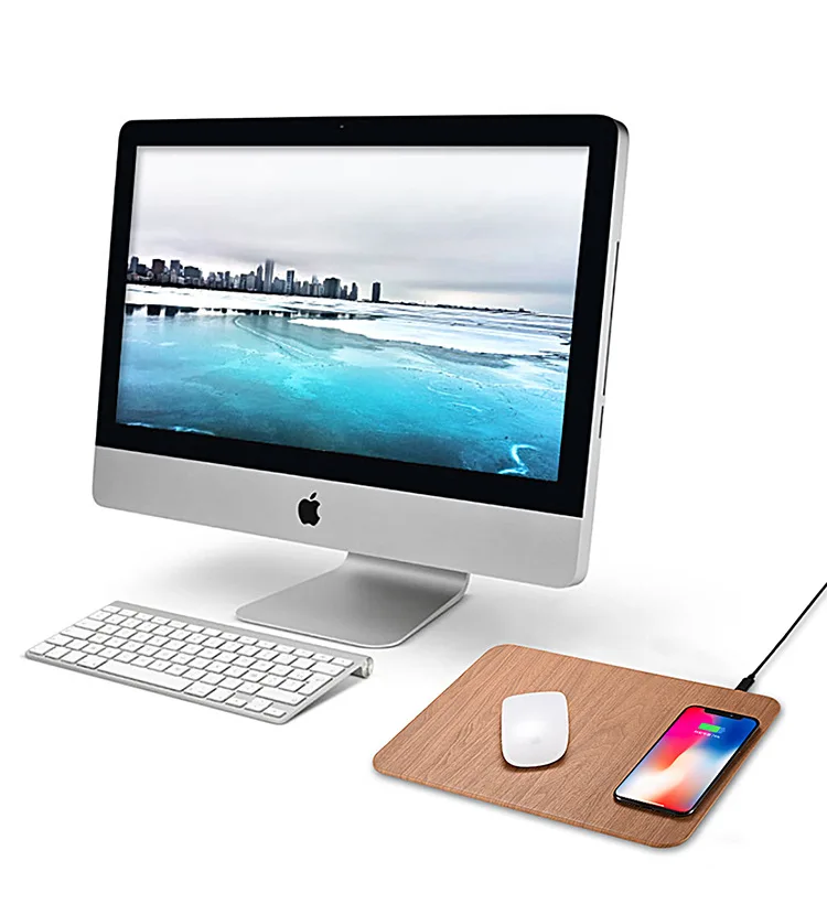 Fimilef QI Wireless Charging Mouse Pad Mat Wood Pattern Phone Wireless Charger for Iphone 8 Plus X for Samsung Galaxy S7 S8 S6 (14)