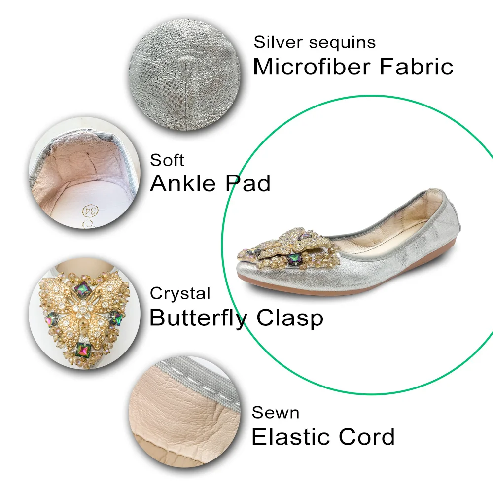 Женские балетки на плоской подошве; мягкая складная обувь с острым носком; удобная Свадебная обувь на плоской подошве для невесты; обувь для вождения без застежки