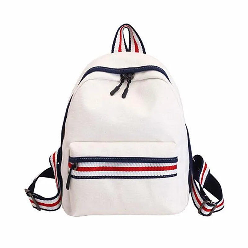 Homeda New Ladies Backpack Female Canvas Zipper Softback School Bag For