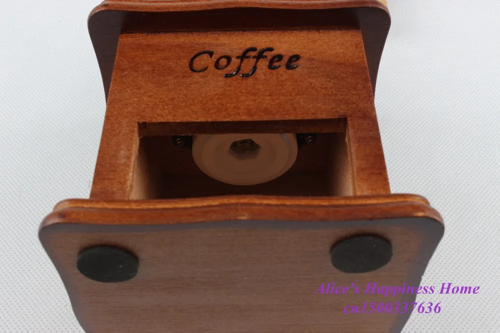 JIQI ручная винтажная бронзовая кофемолка Бытовая Ретро деревянная кофейная мельница с колесиком механизм Bean Grinder