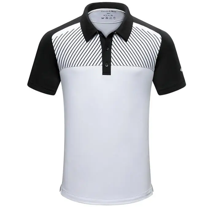 

2019 New Men's Sportswear Slim Short Sleeve T-Shirt Summer Golf Clothing Men's Quick Dry Breathable Buttons Lapel Golf Shirts
