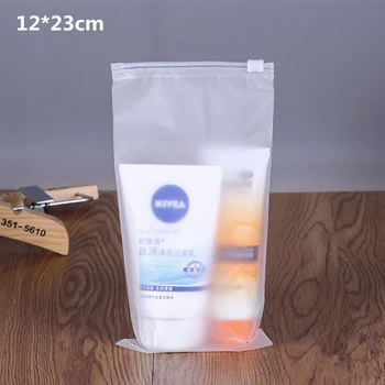 

20pcs 12*23cm Matte Clear Plastic Storage Bag Ziplock Travel Bags Zip Lock Valve Slide Seal Packing Pouch For Cosmetic Clothing